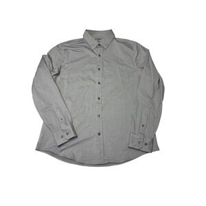 Rhone Commuter Shirt Mens Large Gray Slim Fit Italian Fabric Long Sleeve Stretch